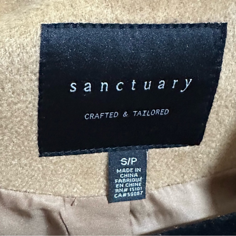 Sanctuary Camel Fringe Wool Blend Coat Size Small NWT - Picture 6 of 10